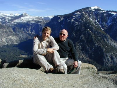 John and Dad at the top of Yosemite Falls.