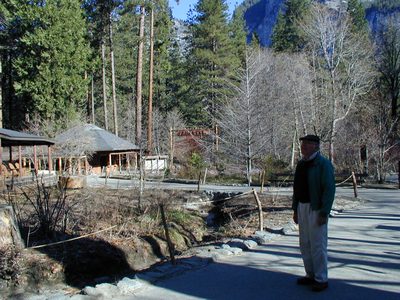 Dad gawking at the multi-thousand foot high granite walls.
