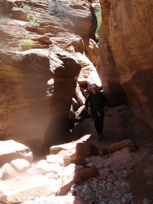 Mike at the beginning section of Pine Creek Canyon...