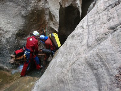 More of the same:  Andy and Joel rig yet another rappel....