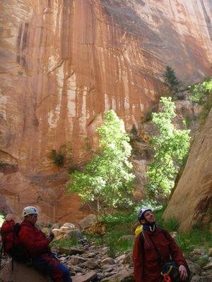 Andy fiddles with his camera while Joel admires the...
