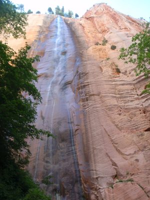 Looking straight up the falls.