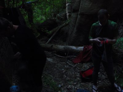 We finally found a place to camp, at the turnoff for the...