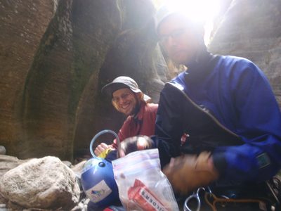 Joel and Andy stop for second breakfasts.