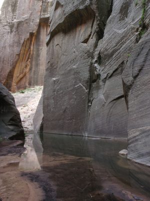 A beautiful small lake formed by a natural rock fall...