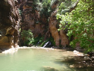 Some small falls join the Virgin River.  At this point...