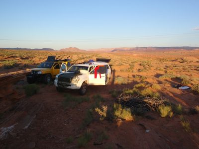 Sunrise over our camp site a few miles outside of Page,...