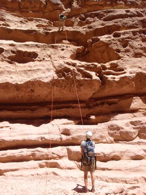 Our second rappel.  I guess I forgot to get any pictures...