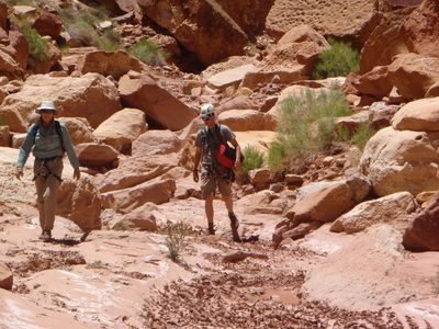 Meredith and Andy hike in lower Badger Canyon.  We were...