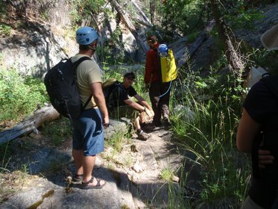 Mike, Andy and Joel take a breather after finding Bear...
