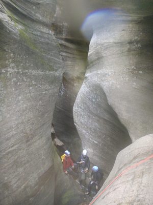 Joel, Andy and Mike at the bottom of the first pothole escape.