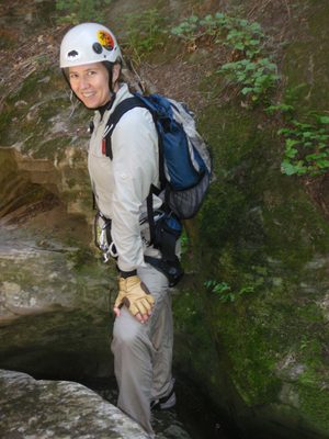 Meredith, just after getting out of the pothole.