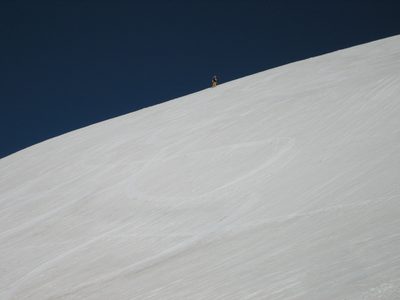 Catherine beginning her descent.