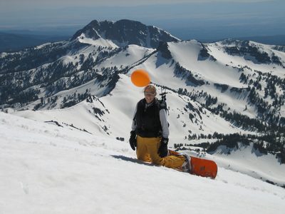 Happy kid, with a lot of mountain left to ski.