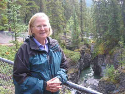 Over Maligne Creek (pronounced Maleen) in Jasper Natl...