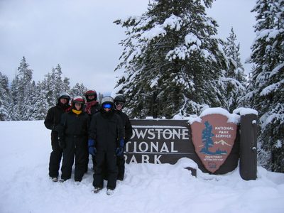 The family bundled up, piked up our (rented)...