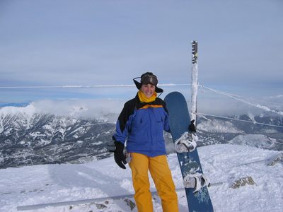 Catherine at the top of Lone Peak, during the one...