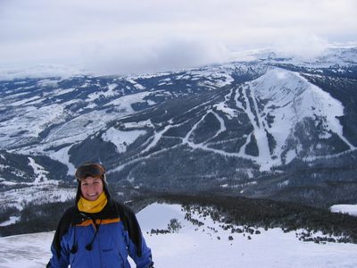 Catherine with one of the mountains of the Big Sky...