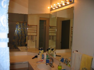 Bathroom taken while standing in the tub ... note...