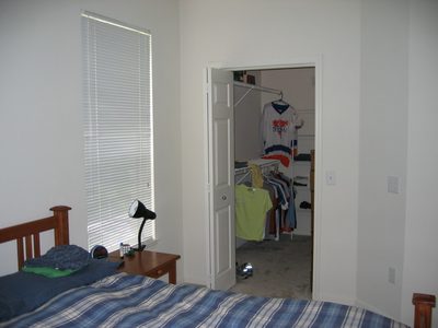 View into the WALK-IN (!!) closet - tons of space