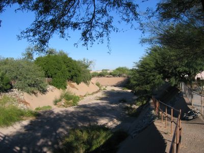 Drainage canal behind their home
