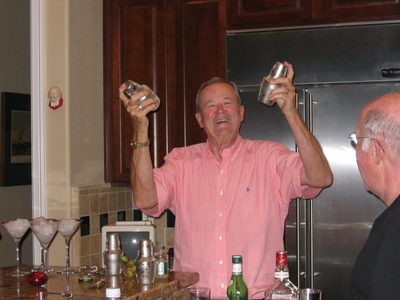 Bruce shaing up those martinis.