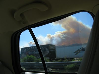 We could actually see flames from the Interstate