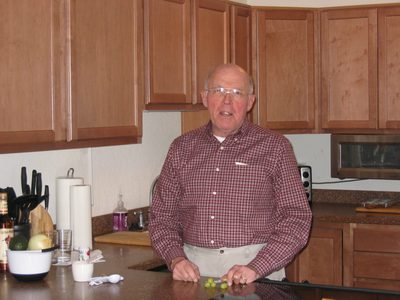 Dad ready to make a loaf of bread (he says ...but it...