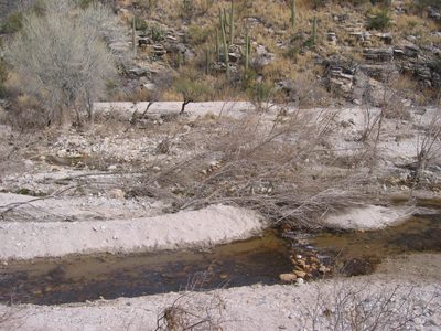 Outflow from the dam ... with a little of the "wash"...