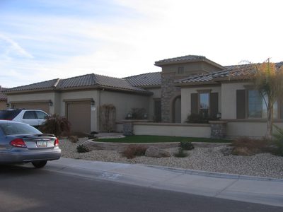 Front view of the Lloyd home with our rental Taurus out front