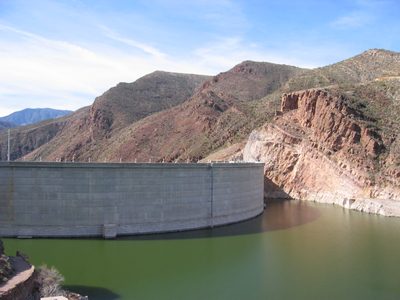 Back side of Roosevelt Dam
