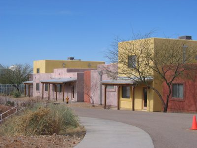Closer view of the "village"
