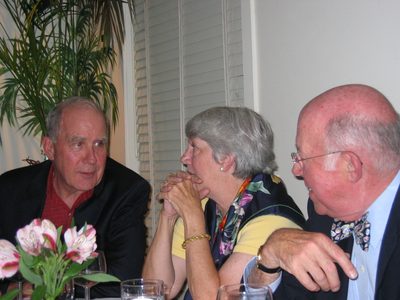 ... while the other end of the table gets serious ...