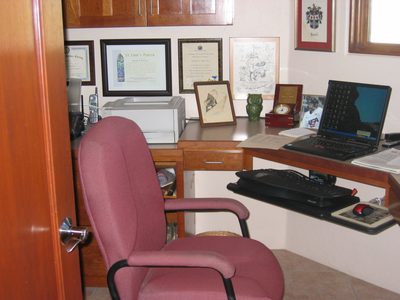Dad's office without Dad.  Note new super duper...