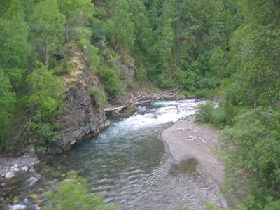 Pretty stream scene.  The train was very comfortable...