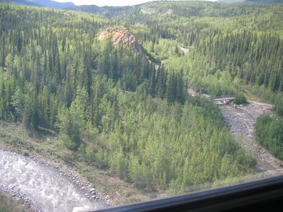 Bridge over Riley Creek ... which is both glacially fed...