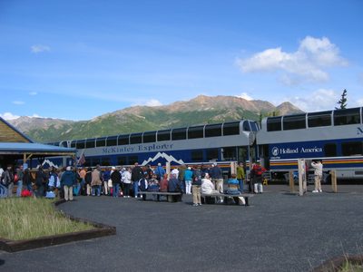 People at Denali station were waiting to board the...