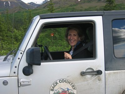 Judy commandeered the wheel.