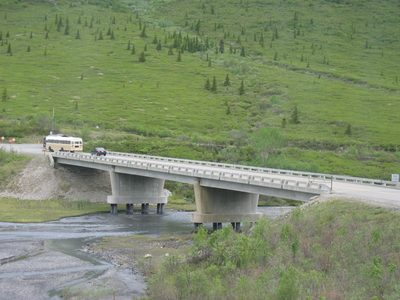A bridge for Catherine, across the braided river. ...