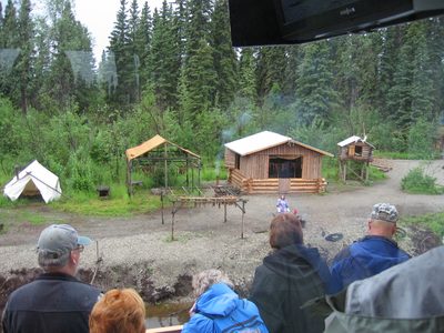 A "fish camp".  The native peoples of Alaska were...