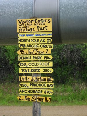 The line runs from Prudhoe Bay (450 miles to the north)...