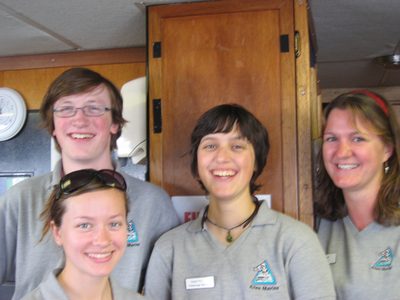 All together (still no captain).  The naturalist is the...
