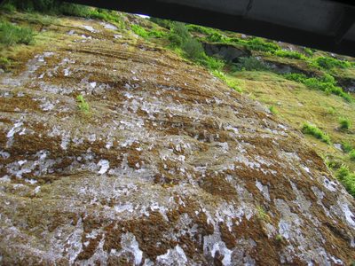 Vertical shot of some of the cliffs as we came in close....