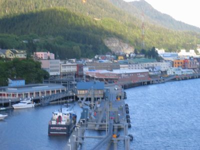 Looking down at Ketchikan enjoying some rare sunshine.
