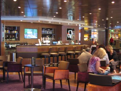 Coffee bar adjacent to the library on deck 8