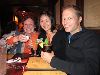 Off to dinner at Betelnut.  Heidi with some saki and...