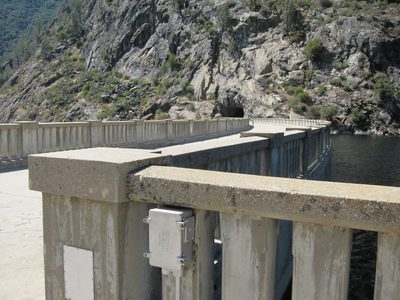 Dad liked this view of the road across the dam...