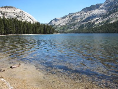 On the shores of Tenaya Lake.  The sun on the granite...