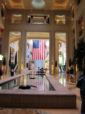 A partial view of the Palazzo lobby.  Lots of water...
