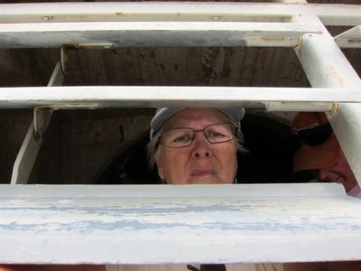 Remember the air vent?  Me looking out of it in a self portrait.